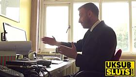 Busty sub milf from UKSubSluts com gets ass wrecked before tasting cum