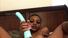 ebony squirting with vibrator orgasm up close