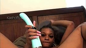ebony squirting with vibrator orgasm up close