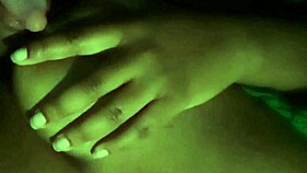 licking nipples feels so good at night in solo session