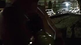 having sex with a stranger in the alley near home, kissing and pov close up