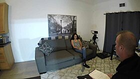 Angel Love in a lively casting interview