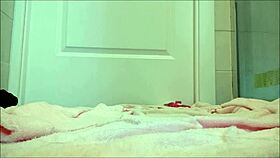 Annoying yet exciting suppository in lingerie with anal finger