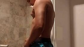 Enjoying a relaxing shower in the first part of the series.