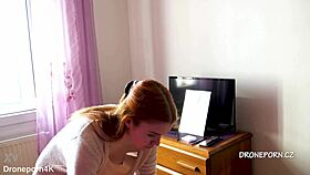 Beautiful Naked Redhead Karolinka Applying Makeup