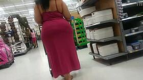Hidden Phat Booty in Pink See-Thru Dress Candid Shots!