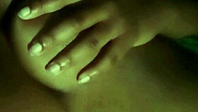 licking nipples feels so good at night in solo session