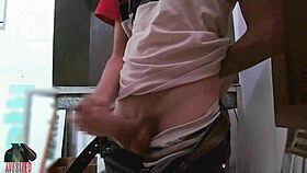 Masturbating Hard in the Back of the Shop, So Wild!