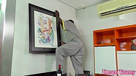 Isa Lawrence opens her mouth for a chat after getting banged.