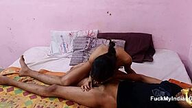 Skinny indian babe sucks huge dick before rough pussy drilling