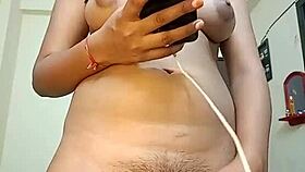 My indian girlfriend casually shows off her wet pussy and tits