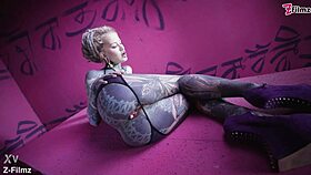 tattooed anal masturbation