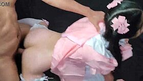 i’m losing it over this 18yo asian maid screaming from rough oily pounding