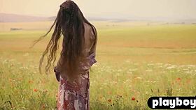 joy draiki posing naked in lingerie for playboy