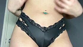 Thick Asian Woman Tries on Panties and Worships Her Big Ass