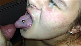 Huge Tits Milf Sucks Hard Dick and Gets Thick Facial Cum Load