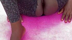 morning workout with a pretty ebony milf outdoors