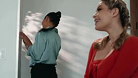 Bossy Asian MILF rails submissive big ass employee with a strapon!