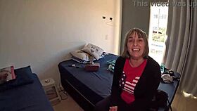 eve damarte, 20-year-old latina, gives blowjob at mansion party shower