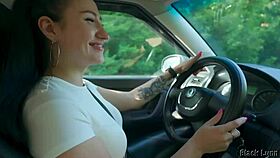 This dominant brunette in leggings forced me to cheat in the forest! 😈