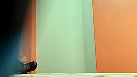 The colombian stepsister was changing her clothes in the miniskirt, spied on with hidden cam upskirt