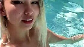 feeling the beauty from the pool jump on my dick so sensually