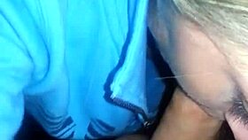 Sexy blonde performs blowjob on cock with cumshot on tits.