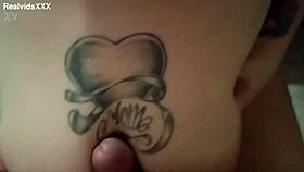 The chubby wife drinks milk first then sucks a cock and eats cum