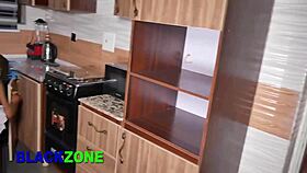 Curvy step mom fucked in kitchen