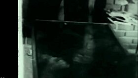 Retro Goth Lesbian Bondage Scene in Public Mirror