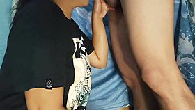 Filipina milf seduces handsome nephew for blowjob and ass sex
