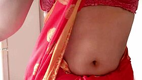 Nepali couple enjoys intimate moments in sari at home