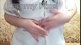 Horny Brunette Lammy Pixel Stripteases Gorgeous Ass