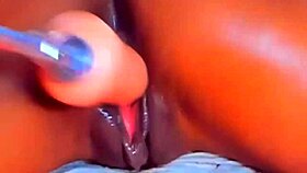 Cameltoe teen masturbates while bent over, featuring latina ebony american with monster cock in anal action