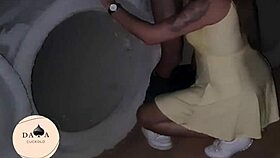 Wife stops for interracial creampie with lover on public construction site.