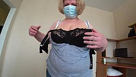 i visited my girlfriend and she fucked me with strapon milf in white panties doggystyle shaking big butt 😏