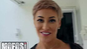 Mofos - Ryan Keely in lingerie rides big cock on bed