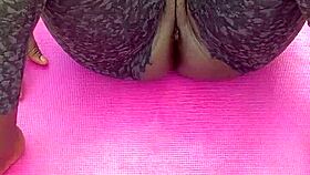 morning workout with a pretty ebony milf outdoors