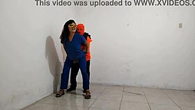 i'm the dirty latina milf nurse who flirted with the janitor and gave a sloppy blowjob with saliva