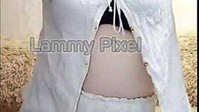 Horny Brunette Lammy Pixel Stripteases Gorgeous Ass