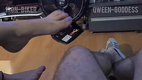 My stepsister lost a bet, so I licked her beautiful feet and pussy close up.