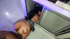 Oh no, I'm stuck in the pantry! Curvy chubby gets licked and fucked!