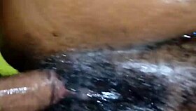 Ebony Milf's Oiled Wet Pussy Orgasm