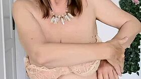 this horny mature cougar in lingerie teases with joi and shows her big tits