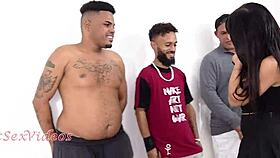 Kah Fox in Mini Gangbang with Anal DP and Bareback Action by Four Guys