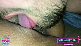 a guy enjoys a threesome with his wife and step-cousin in an amateur video