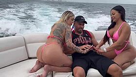 Wow, Kali Roses and Brandyslicious get slammed by Teddy Tarantino on a yacht!