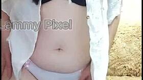 Horny Brunette Lammy Pixel Stripteases Gorgeous Ass