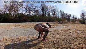 Milf in thong bodysuit walks the docks