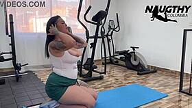 Horny Milf Masturbates Alone In Gym